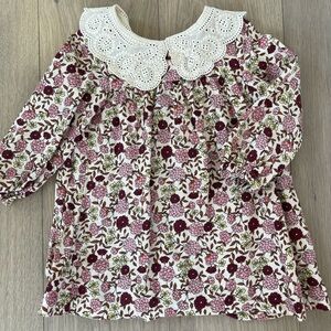 Zara Floral Dress with Lace Collar